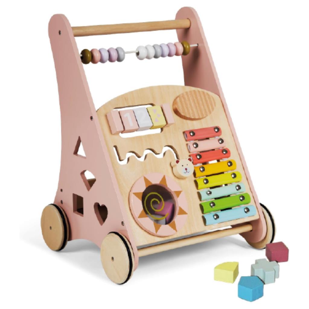 Wooden Baby Activity Walker – Pastel Edition